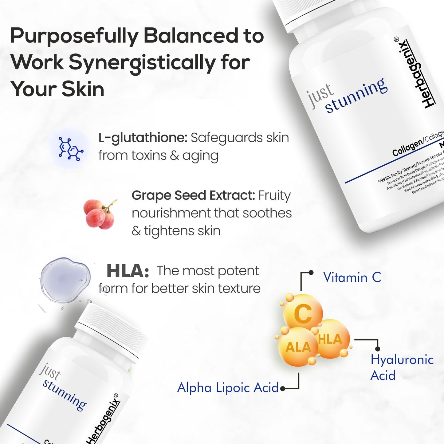HERBAGENIX Collagen Supplements For Men, 60 Tablets