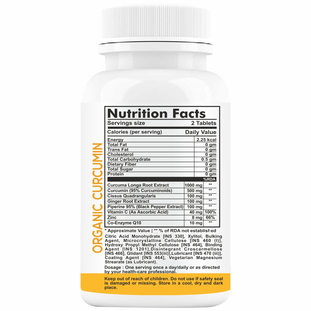 HERBAGENIX Curcumin Tablets With Piperine Immunity Booster And Antioxidant Supplement–60 Tablets