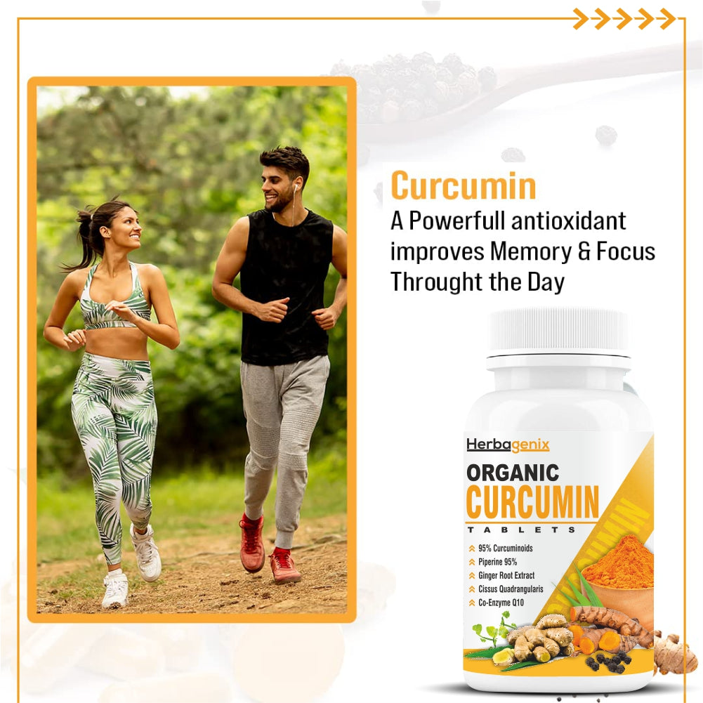 HERBAGENIX Curcumin Tablets With Piperine Immunity Booster And Antioxidant Supplement–60 Tablets