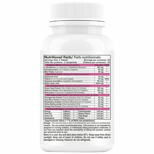 HERBAGENIX Glutathione Tablets For Skin Whitening For Women-60 Tablet