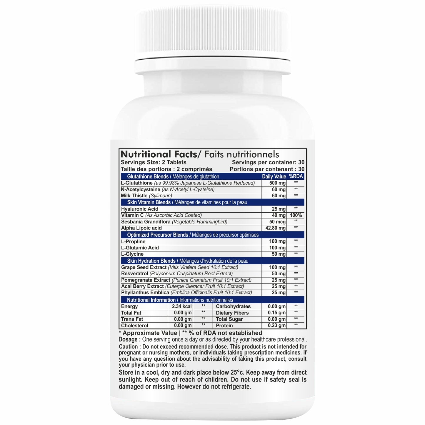 HERBAGENIX Glutathione-Tablets For Skin-Whitening For Men-60 Tablets
