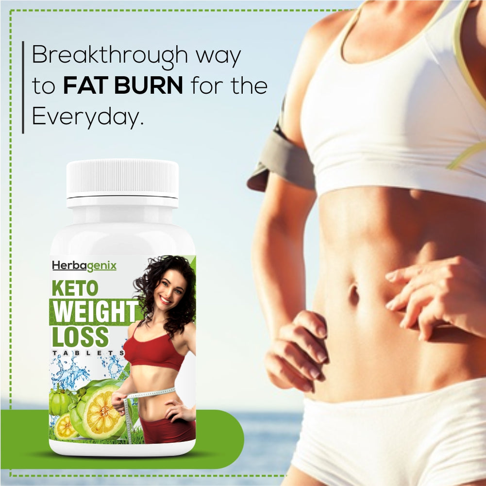 HERBAGENIX Fat Burners For Women, Belly Burner Weight Loss Ayurvedic Supplement-60 Keto Tablets