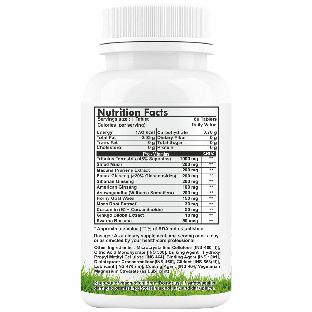 HERBAGENIX Testosterone Booster Energy Supplement For Men-60 Tablets