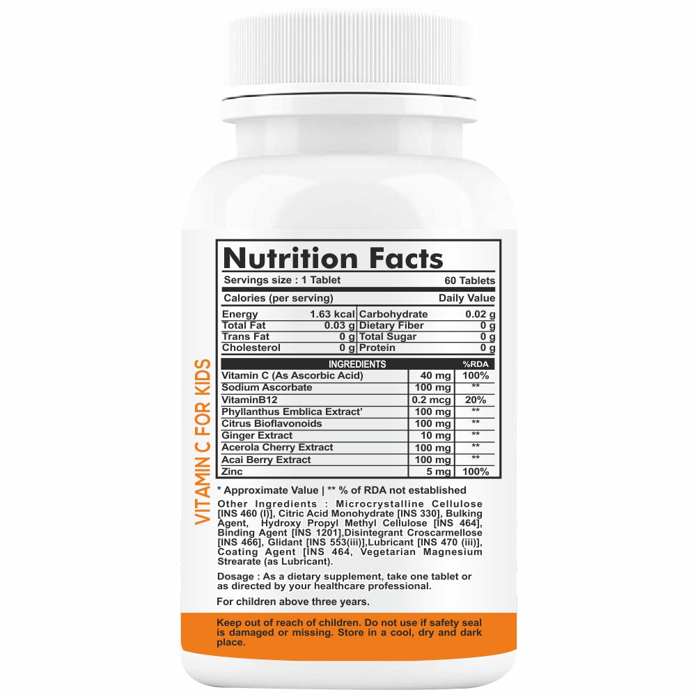 HERBAGENIX Vitamin C Tablet For Kids Chewable Tablets – 60