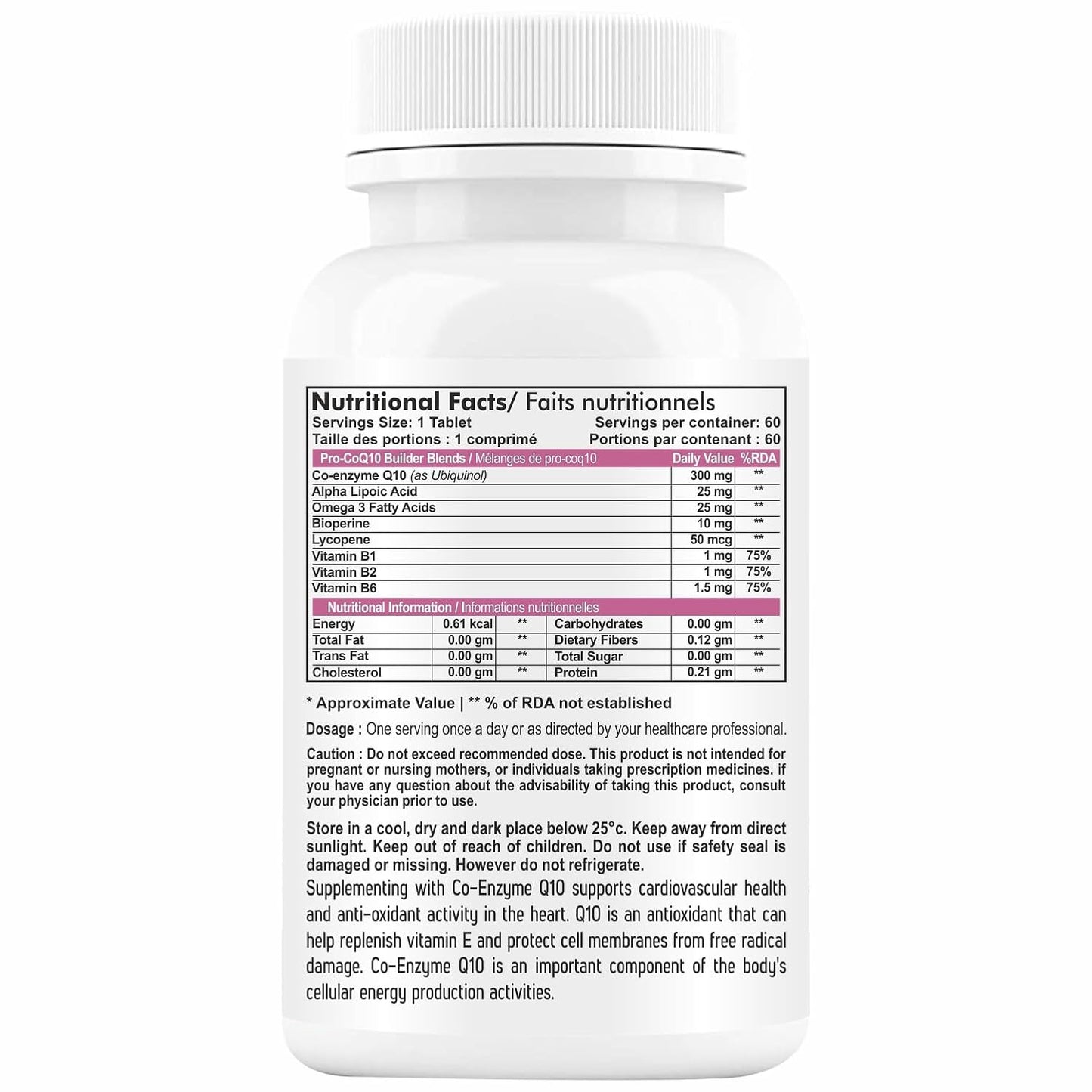 HERBAGENIX Coq10 Coenzyme Q10 300mg 60 No Sugar Veg Tablets
