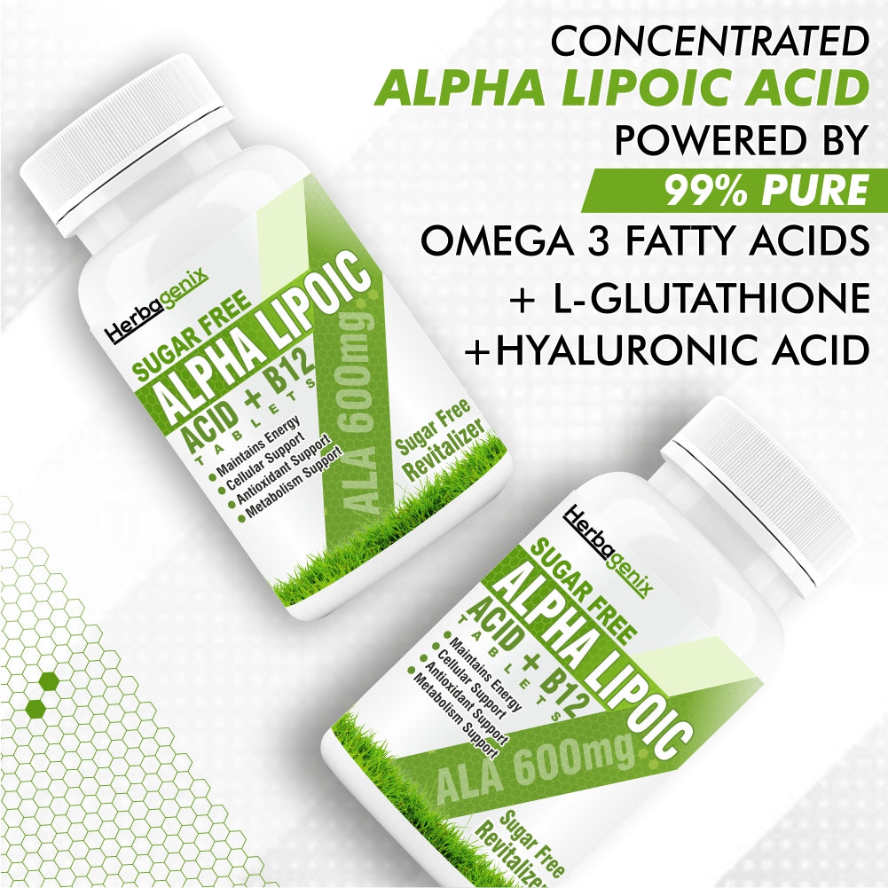 HERBAGENIX Alpha Lipoic Acid 600mg Good Health-60 Sugar Free Tablet