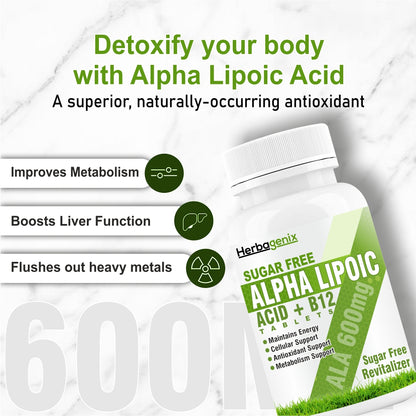 HERBAGENIX Alpha Lipoic Acid 600mg Good Health-60 Sugar Free Tablet
