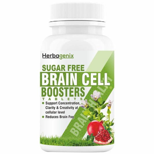 HERBAGENIX Brain Booster Tablet With Concentration Supplement, 60 Veg Tablets