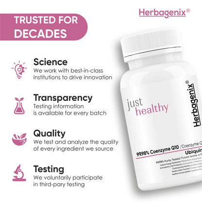 HERBAGENIX Coq10 Coenzyme Q10 300mg 60 No Sugar Veg Tablets