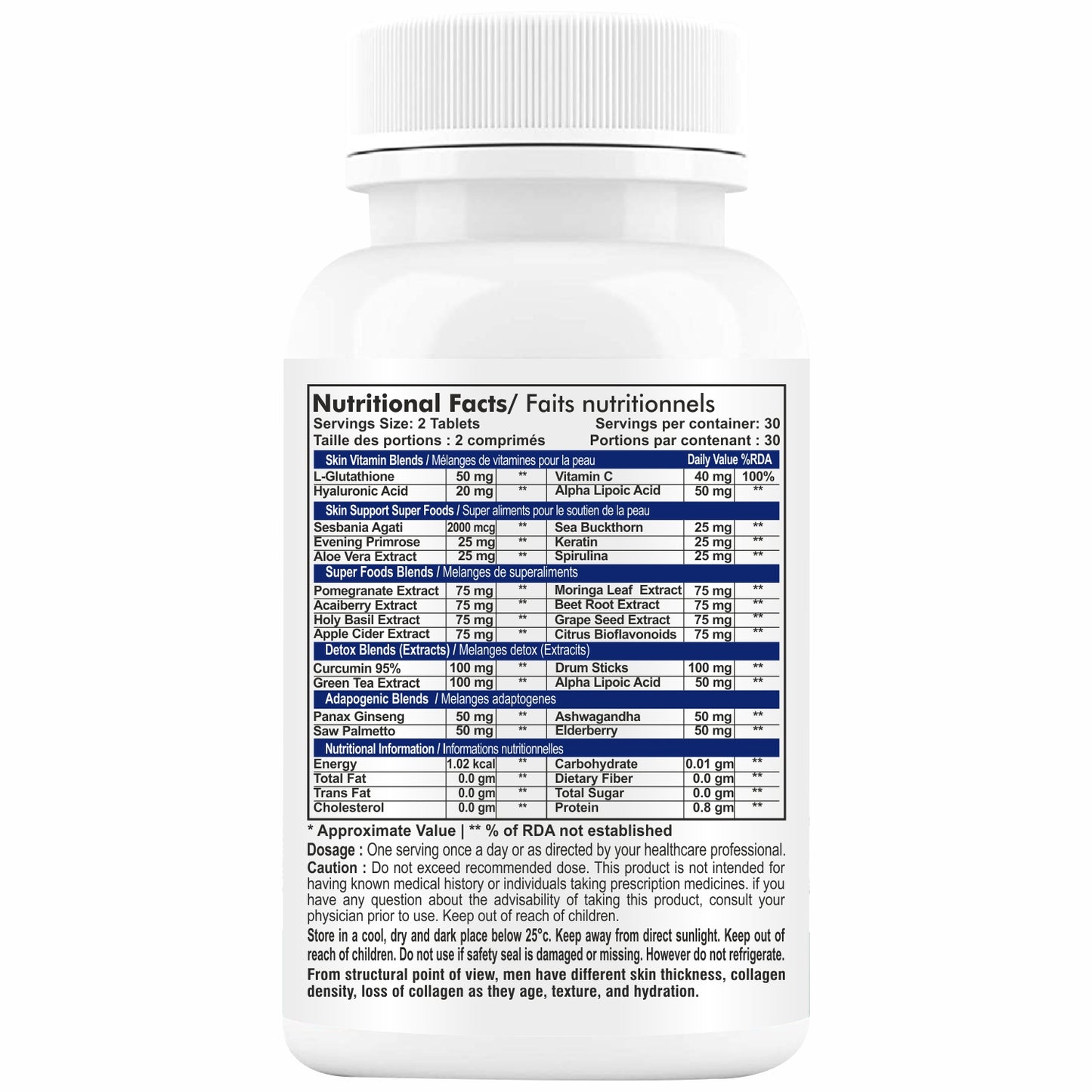 HERBAGENIX Collagen Supplements For Men, 120 Tablets (Pack 2)