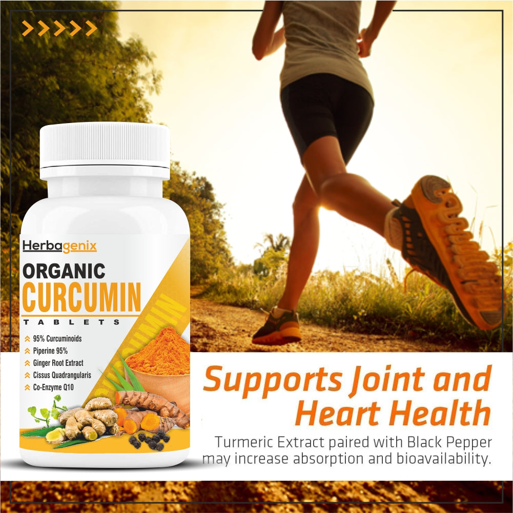 HERBAGENIX Curcumin Tablets With Piperine Immunity Booster And Antioxidant Supplement–60 Tablets