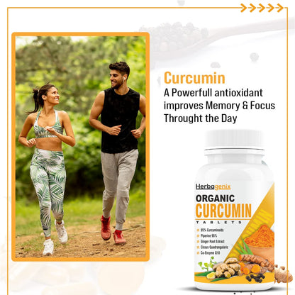 HERBAGENIX Curcumin Tablets With Piperine Immunity Booster And Antioxidant Supplement–60 Tablets