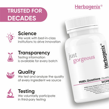 HERBAGENIX Glutathione Tablets For Skin Whitening For Women-60 Tablet