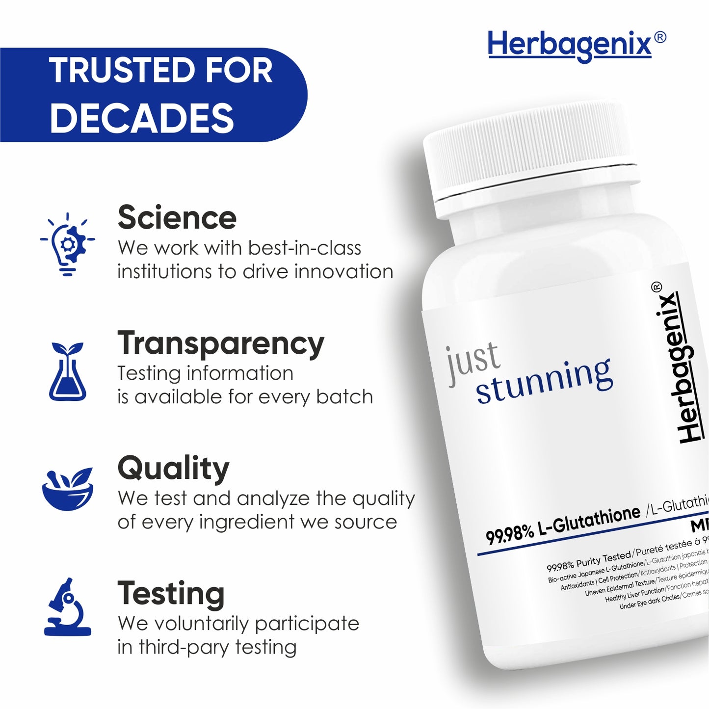 HERBAGENIX Glutathione-Tablets For Skin-Whitening For Men-60 Tablets