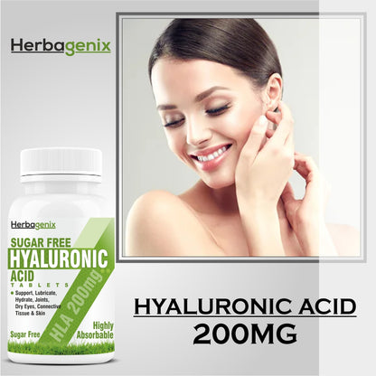 HERBAGENIX Hyaluronic Acid Supplements Tablets With Hyaluronic Acid, 60 Tablets