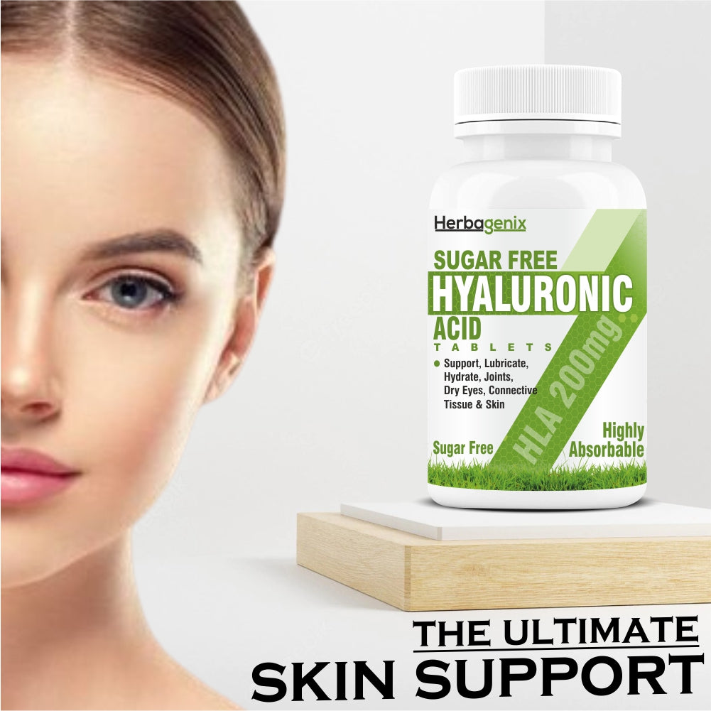 HERBAGENIX Hyaluronic Acid Supplements Tablets With Hyaluronic Acid, 60 Tablets