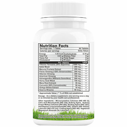 HERBAGENIX Testosterone Booster Energy Supplement For Men-60 Tablets