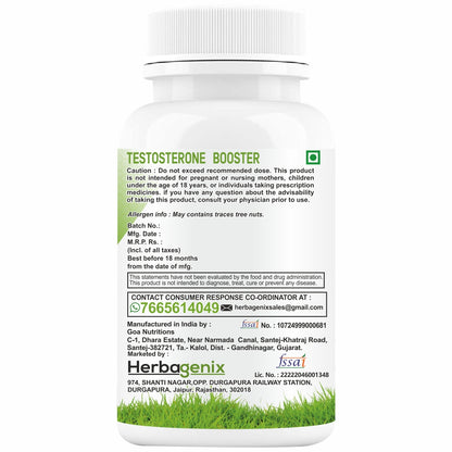 HERBAGENIX Testosterone Booster Energy Supplement For Men-60 Tablets