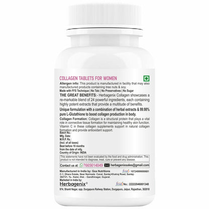 HERBAGENIX Collagen Supplements For Women, 120 Tablets (Pack 2)