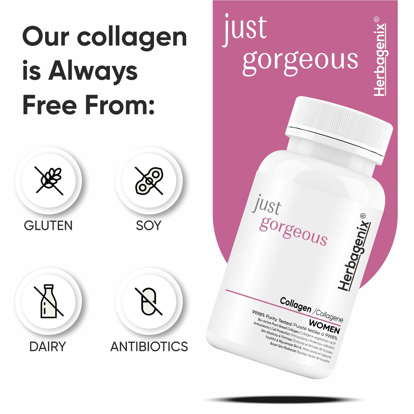 HERBAGENIX Collagen Supplements For Women, 120 Tablets (Pack 2)