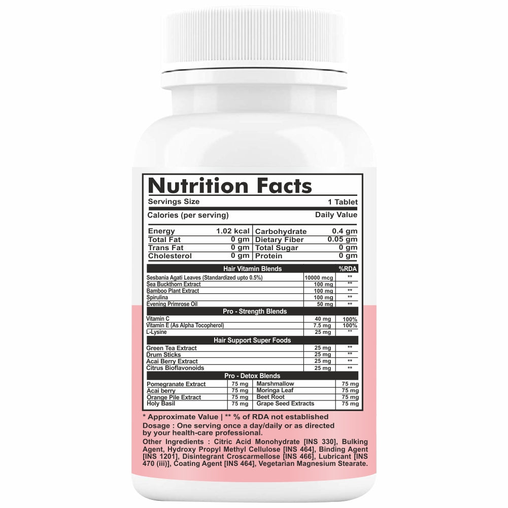 HERBAGENIX Biotin For Hair Growth Tablets - 120 Boitin Tablet (Pack 2)