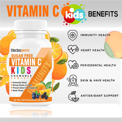 HERBAGENIX Vitamin C Tablet For Kids Chewable Tablets – 60
